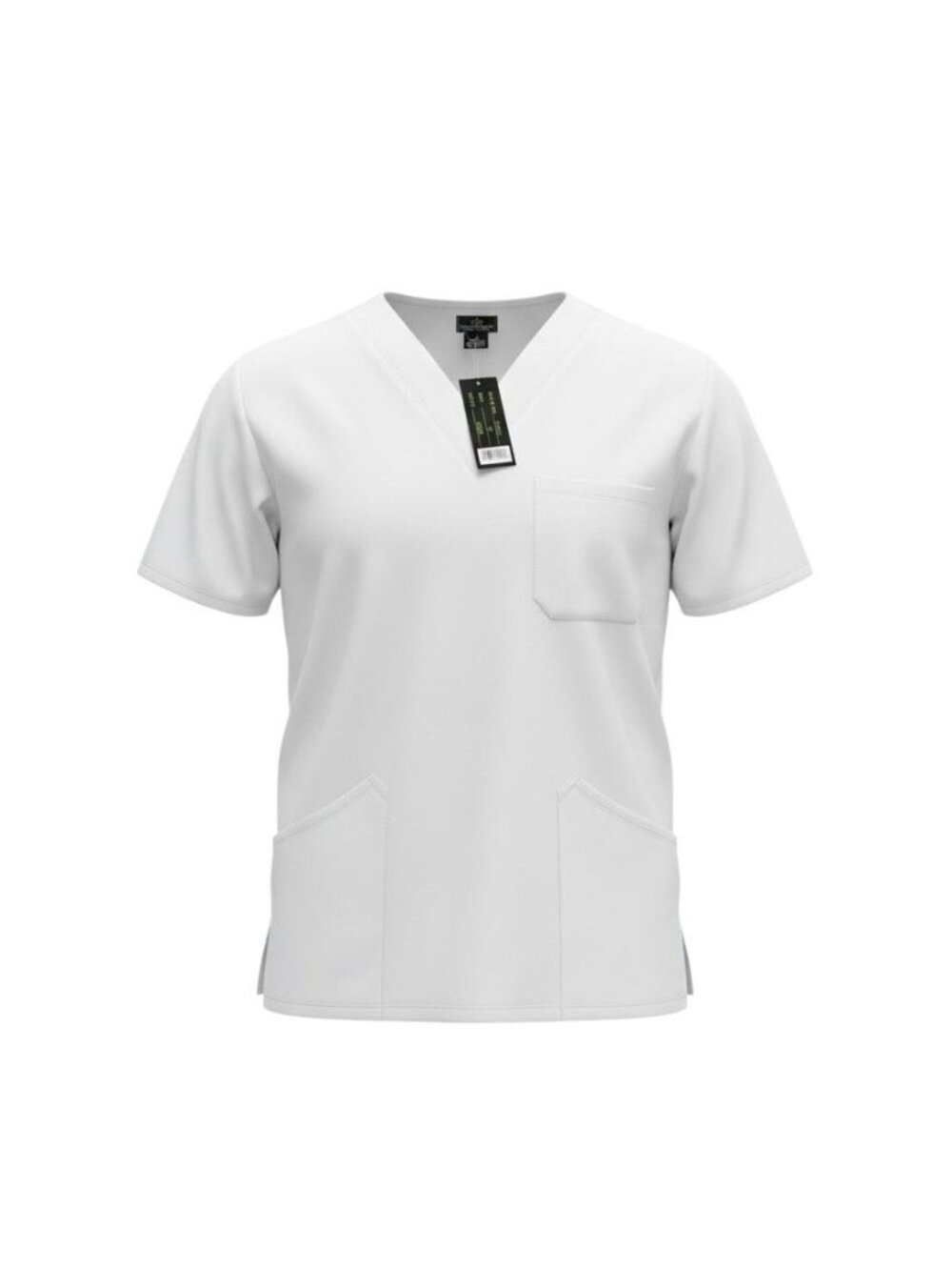 Natural Uniforms White V-Neck Scrub Top Patch Pocket 2X Unisex NWT